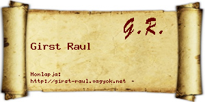 Girst Raul névjegykártya